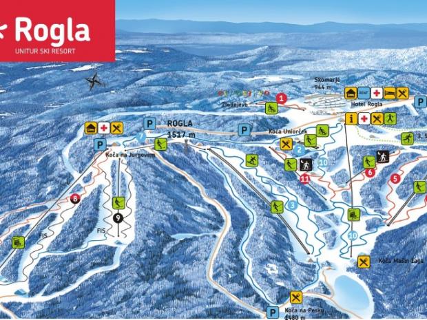 Rogla - mapa ski staza